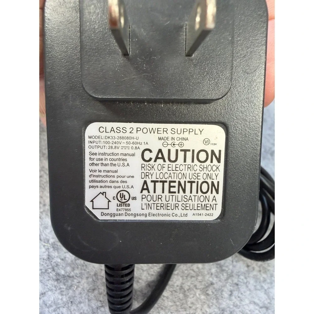 Shark Vacuum Charger Power Supply DK33-288080H-U 28.8V 0.8A Adapter Black
